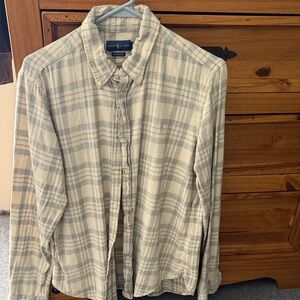 Ralph Lauren Women’s Beige Plaid Button Down Shirt